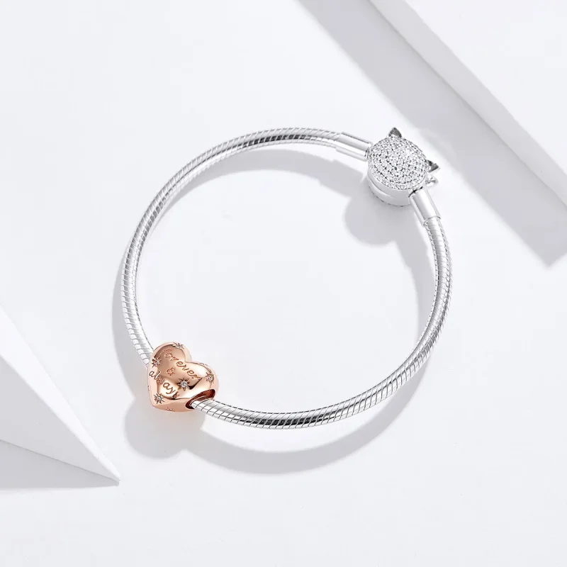 (bilde for) Pandora Style Rose Gold Forever & Always Charm - SCC1223 - Vis 4