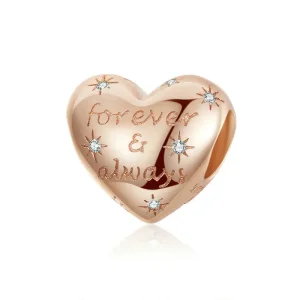 (bilde for) Pandora Style Rose Gold Forever & Always Charm - SCC1223