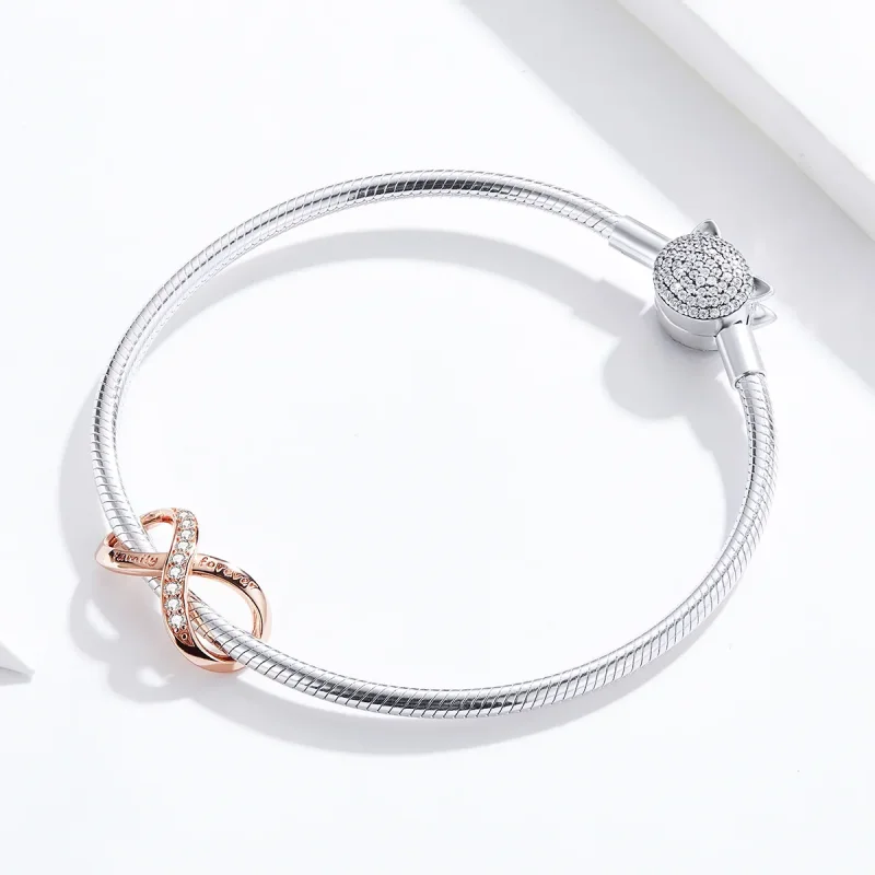 (bilde for) Pandora Style Rose Gold Infinity Charm - SCC1146-C - Vis 3