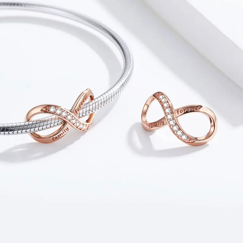 (bilde for) Pandora Style Rose Gold Infinity Charm - SCC1146-C - Vis 4