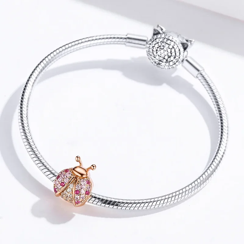 (bilde for) Pandora Style Rose Gold Ladybug Charm - SCC1120-C - Vis 4