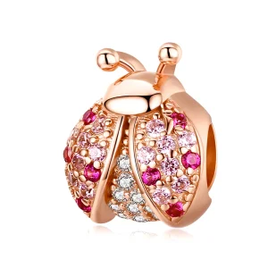 (bilde for) Pandora Style Rose Gold Ladybug Charm - SCC1120-C