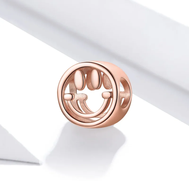 (bilde for) Pandora Style Rose Gold Lucky Smile Charm - SCC1787 - Vis 2