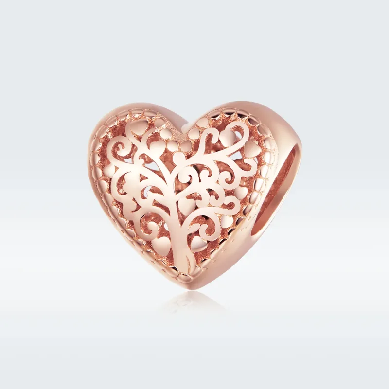 (bilde for) Pandora Style Rose Gold Rose Family Tree Charm - BSC215 - Vis 5