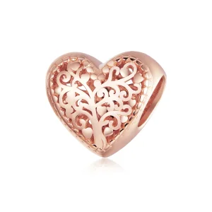 (bilde for) Pandora Style Rose Gold Rose Family Tree Charm - BSC215