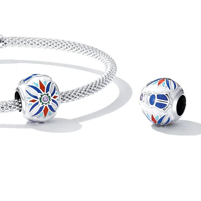 (bilde for) Pandora Style Scarab Lotus Charm - SCC2254 - Vis 4