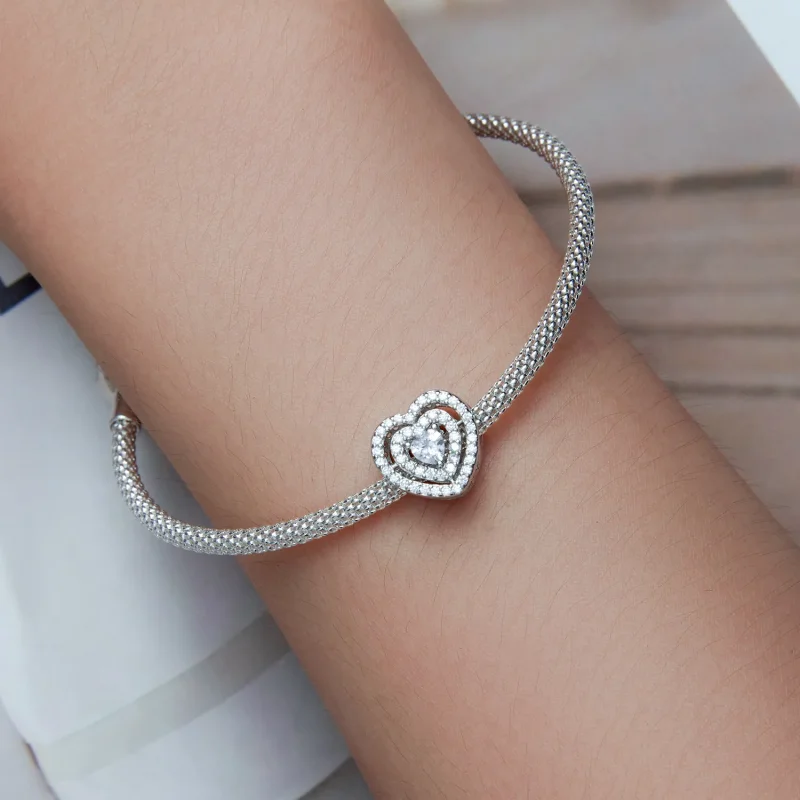(bilde for) Pandora Style Shining Heart Charm - BSC662 - Vis 6