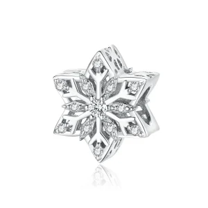 (bilde for) Pandora Style Shiny Snowflakes Charm - BSC368