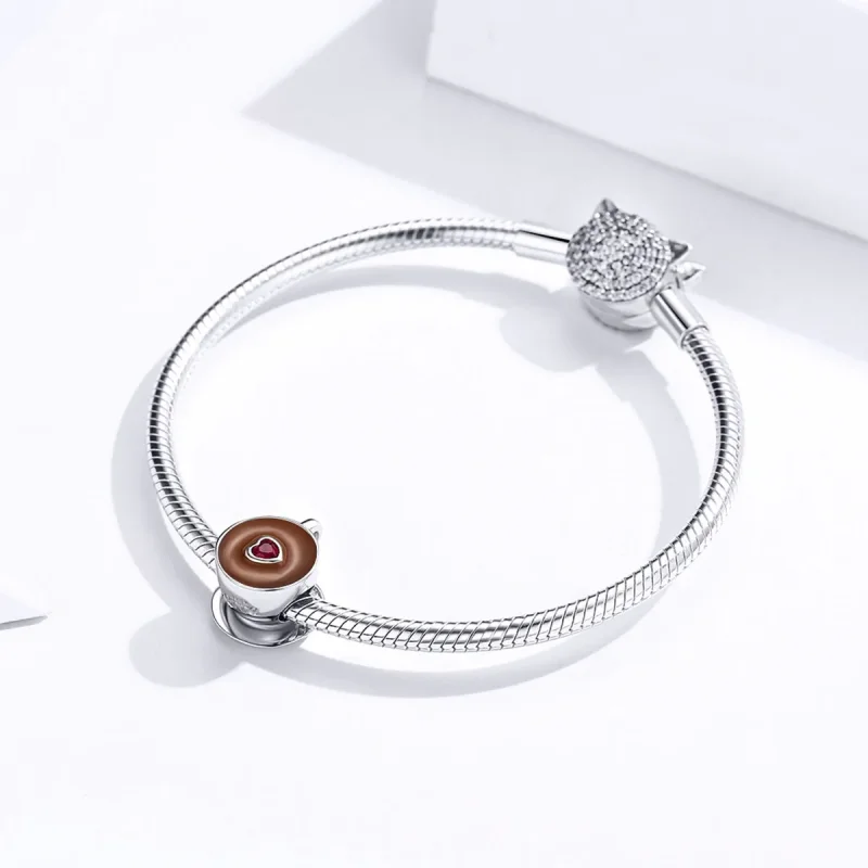 (bilde for) Pandora Style Silver Afternoon Coffee Charm - SCC1286 - Vis 4