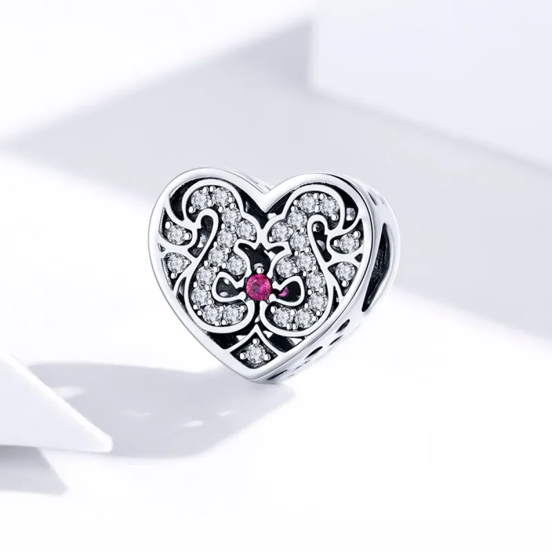(bilde for) Pandora Style Silver Always In My Heart Charm - SCC1415 - Vis 2