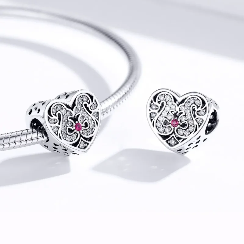 (bilde for) Pandora Style Silver Always In My Heart Charm - SCC1415 - Vis 4