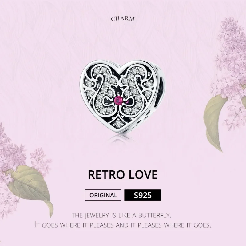 (bilde for) Pandora Style Silver Always In My Heart Charm - SCC1415 - Vis 6