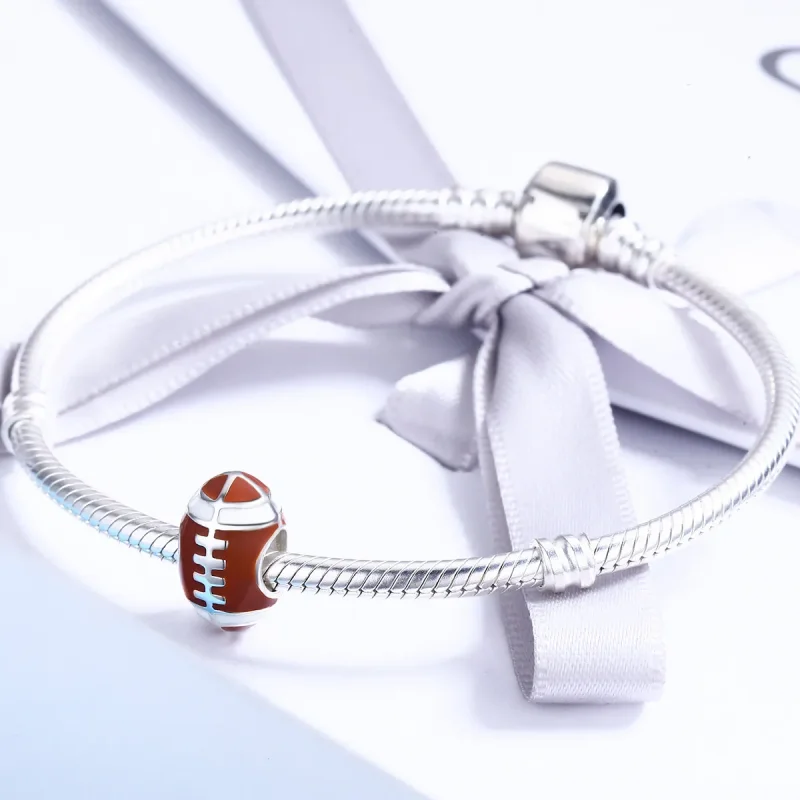 (bilde for) Pandora Style Silver American Football Charm - SCC442 - Vis 4