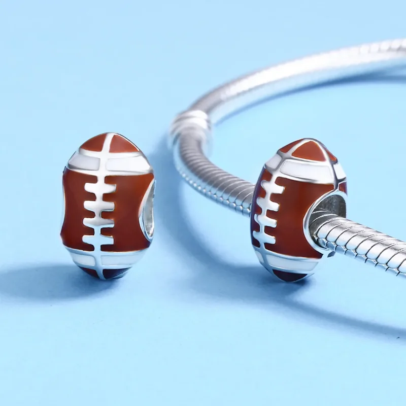 (bilde for) Pandora Style Silver American Football Charm - SCC442 - Vis 5