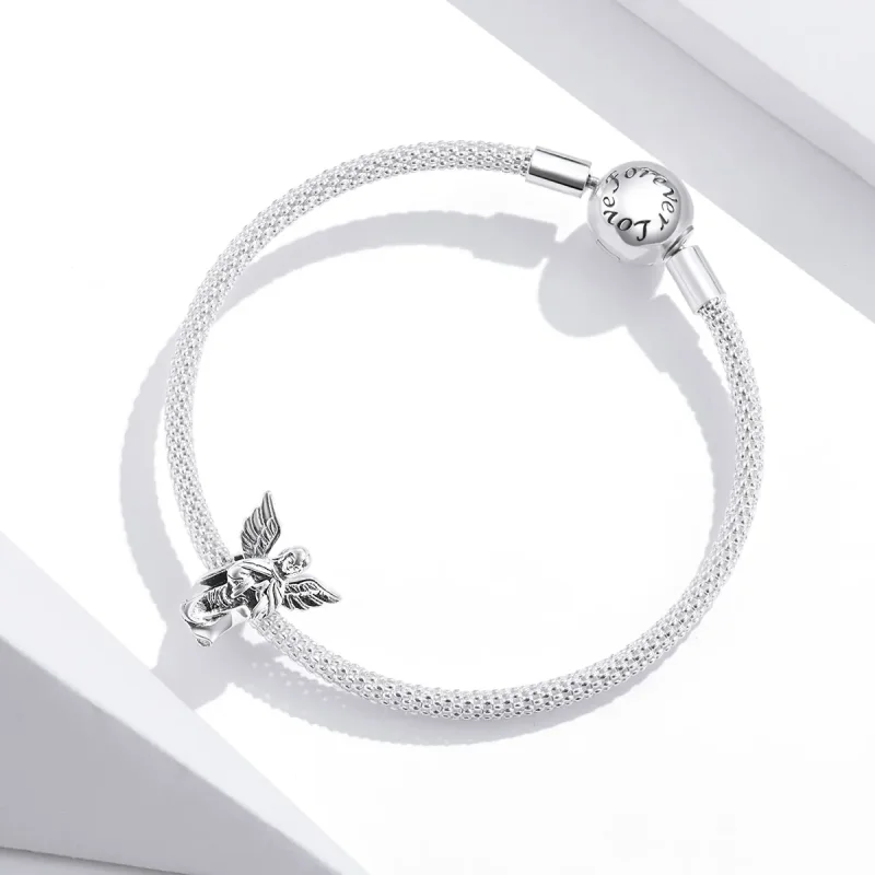 (bilde for) Pandora Style Silver Angel of Love Charm - BSC314 - Vis 3