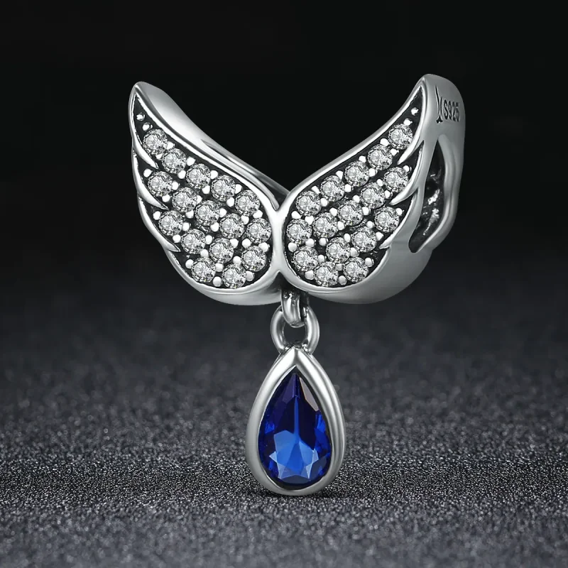 (bilde for) Pandora Style Silver Angel Wings Charm - SCC481 - Vis 2