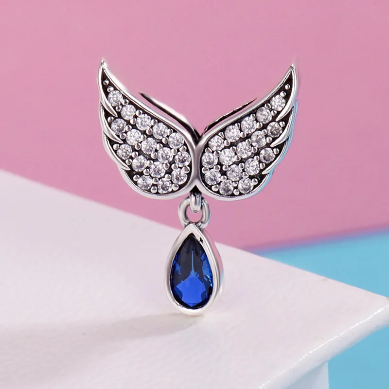 (bilde for) Pandora Style Silver Angel Wings Charm - SCC481 - Vis 3