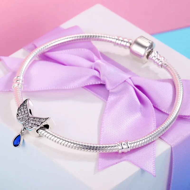 (bilde for) Pandora Style Silver Angel Wings Charm - SCC481 - Vis 5