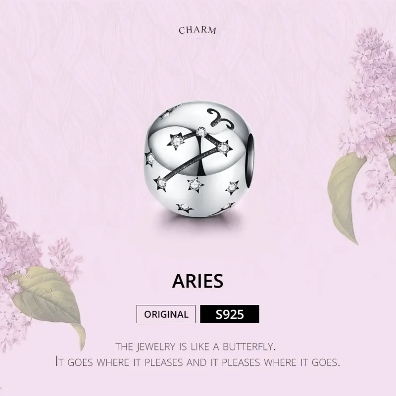 (bilde for) Pandora Style Silver Aries Charm - SCC1218-1 - Vis 2
