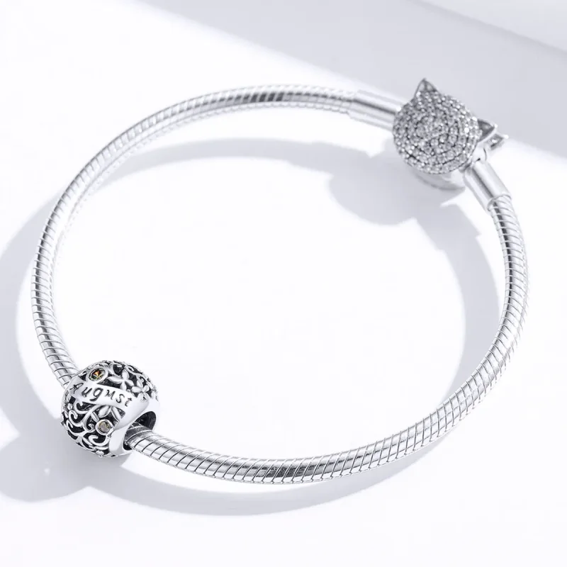 (bilde for) Pandora Style Silver August Peridot Birthstone Charm - SCC1385-8 - Vis 2
