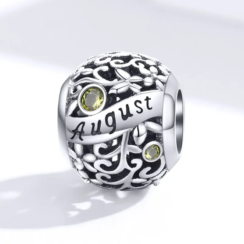 (bilde for) Pandora Style Silver August Peridot Birthstone Charm - SCC1385-8 - Vis 4