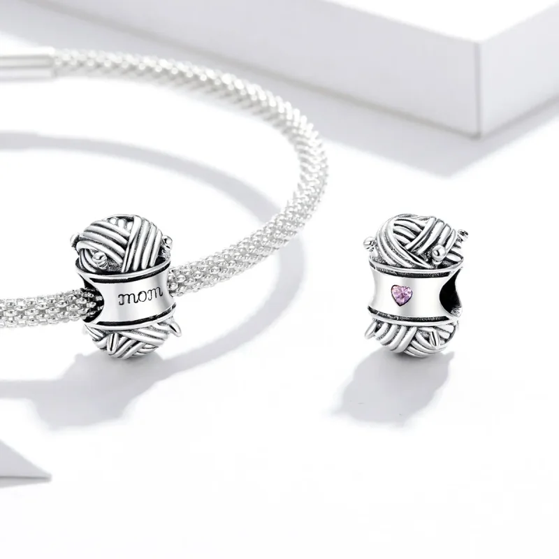 (bilde for) Pandora Style Silver Ball of Garn Charm - SCC1654 - Vis 4