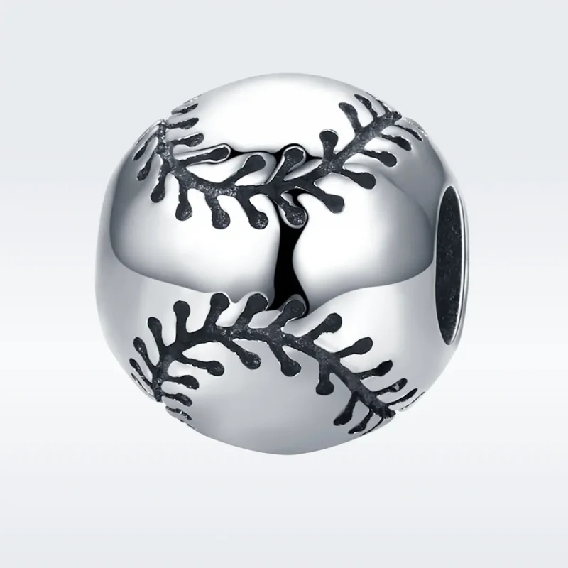 (bilde for) Pandora Style Silver Baseball Passion Charm - SCC449 - Vis 2