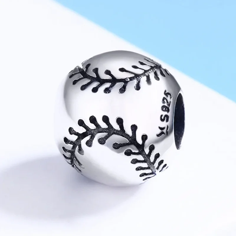 (bilde for) Pandora Style Silver Baseball Passion Charm - SCC449 - Vis 3