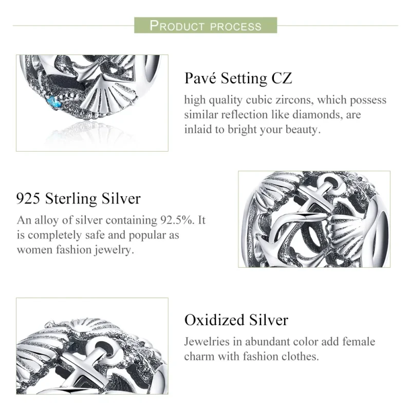 (bilde for) Pandora Style Silver Beach Charm - SCC995 - Vis 7