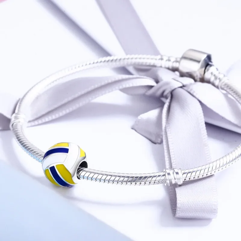 (bilde for) Pandora Style Silver Beach Volleyball Charm - SCC448 - Vis 5