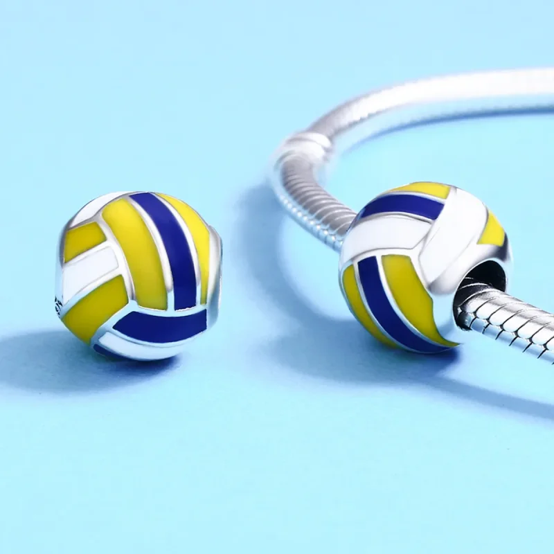 (bilde for) Pandora Style Silver Beach Volleyball Charm - SCC448 - Vis 6