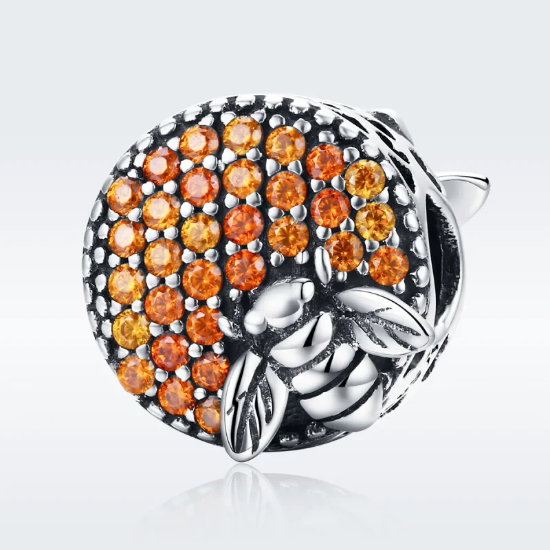 (bilde for) Pandora Style Silver Bee House Charm - SCC654 - Vis 2