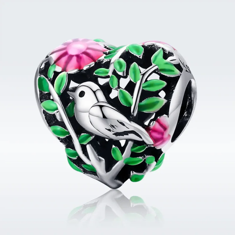(bilde for) Pandora Style Silver Birds In The Forest Charm - SCC647 - Vis 2
