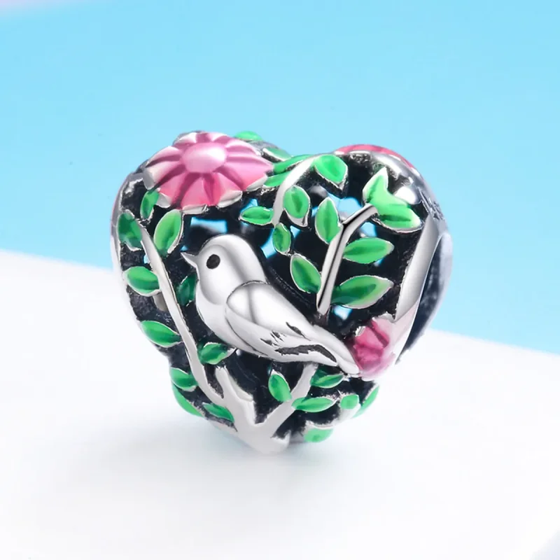(bilde for) Pandora Style Silver Birds In The Forest Charm - SCC647 - Vis 3