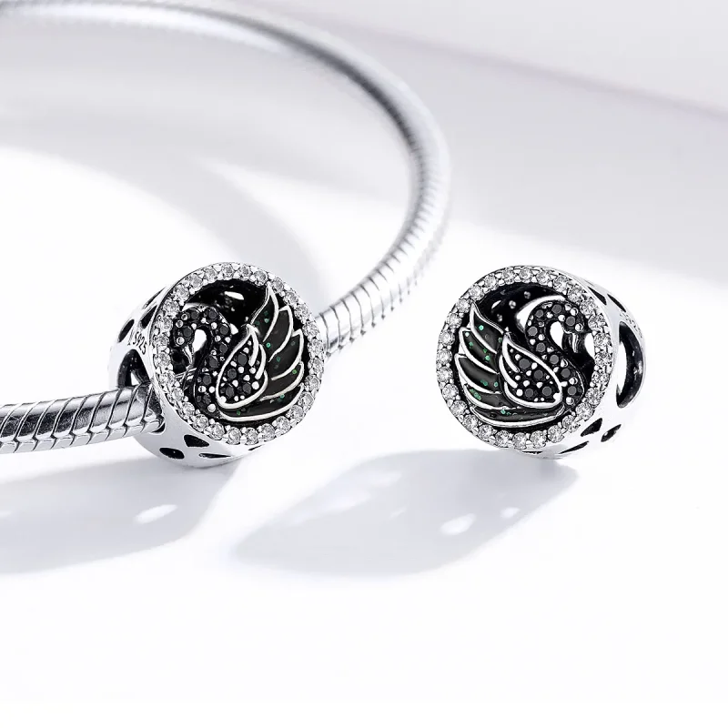 (bilde for) Pandora Style Silver Black Swan Charm - SCC1342 - Vis 4