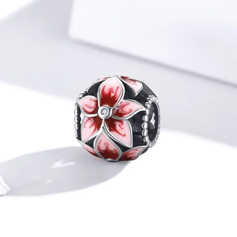 (bilde for) Pandora Style Silver Blooming Flower Charm - SCC1707 - Vis 2