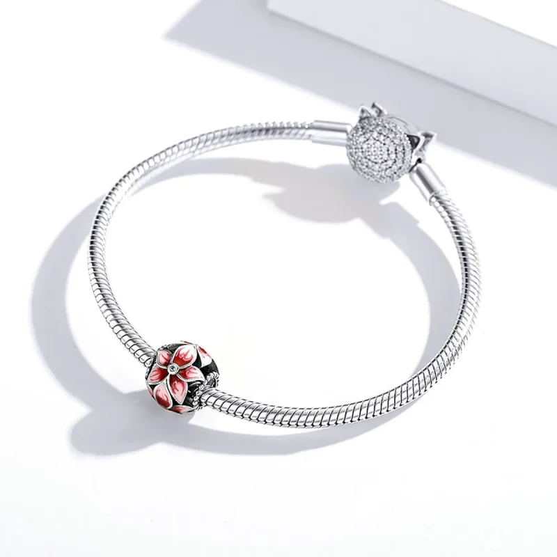 (bilde for) Pandora Style Silver Blooming Flower Charm - SCC1707 - Vis 3