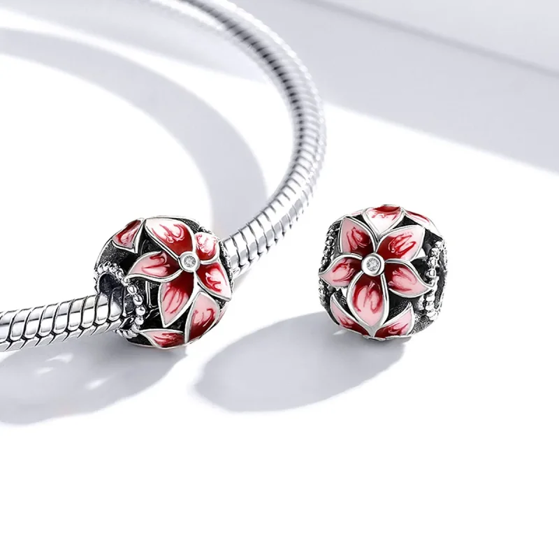 (bilde for) Pandora Style Silver Blooming Flower Charm - SCC1707 - Vis 4