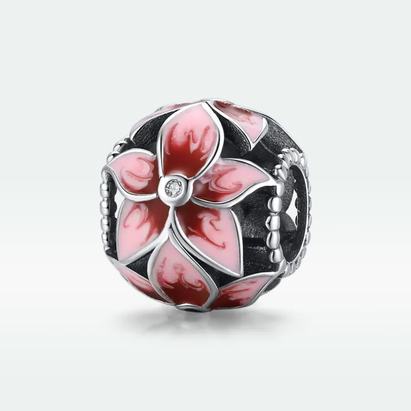 (bilde for) Pandora Style Silver Blooming Flower Charm - SCC1707 - Vis 5