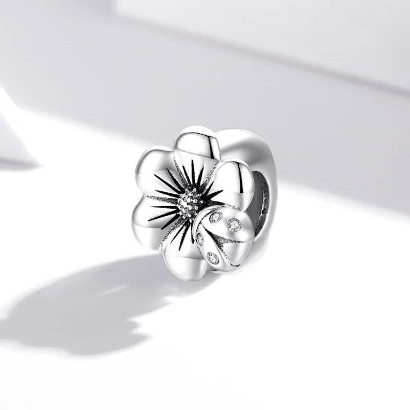 (bilde for) Pandora Style Silver Blooming Flower Charm - SCC1722 - Vis 2