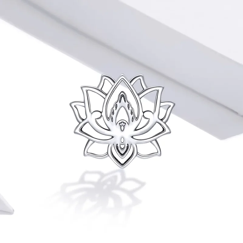 (bilde for) Pandora Style Silver Blooming Lotus Charm - SCC1724 - Vis 2