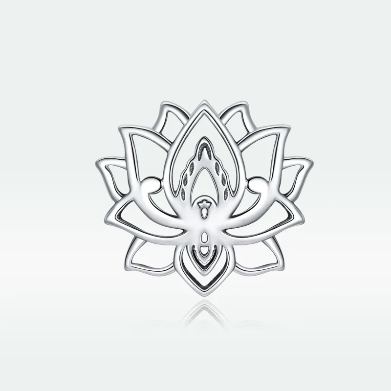 (bilde for) Pandora Style Silver Blooming Lotus Charm - SCC1724 - Vis 5