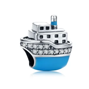 (bilde for) Pandora Style Silver Blue Cruise Ship Charm - SCC1379
