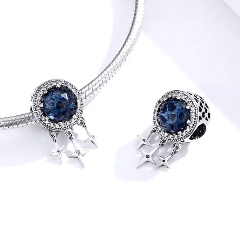(bilde for) Pandora Style Silver Blue Star Charm - SCC1432 - Vis 3