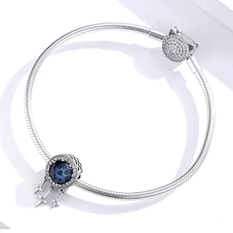 (bilde for) Pandora Style Silver Blue Star Charm - SCC1432 - Vis 4