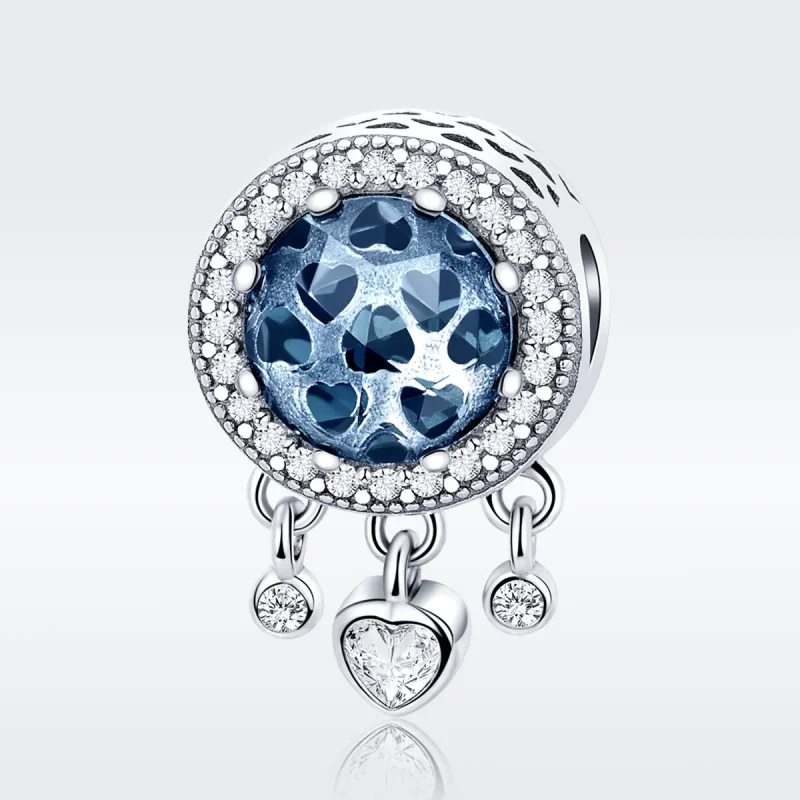 (bilde for) Pandora Style Silver Bright Crystal Heart Charm - SCC724 - Vis 3