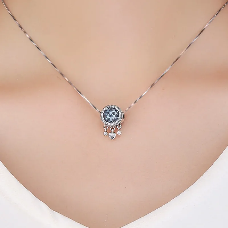 (bilde for) Pandora Style Silver Bright Crystal Heart Charm - SCC724 - Vis 5