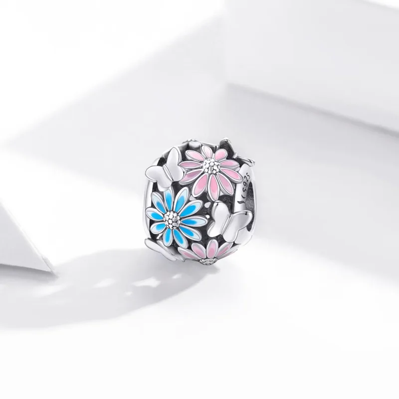 (bilde for) Pandora Style Silver Bright Daisies Charm - SCC1837 - Vis 2
