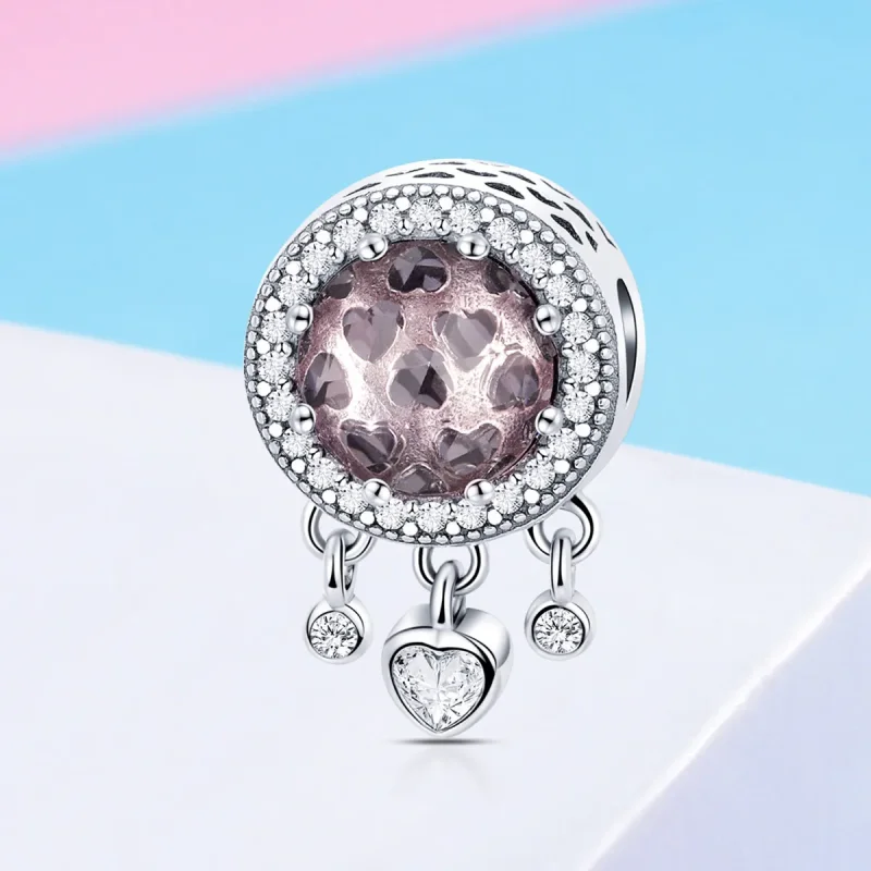 (bilde for) Pandora Style Silver Brilliant Heart Charm - SCC998 - Vis 2