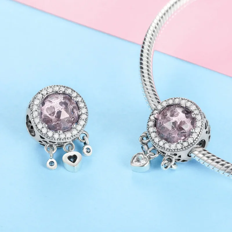 (bilde for) Pandora Style Silver Brilliant Heart Charm - SCC998 - Vis 3